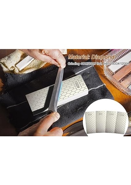 4 Adet 400/600/1000/1200 Elmas Bileme Taşı, Mutfak Aletleri ve Dış Mekan Için, Gümüş indirimleri