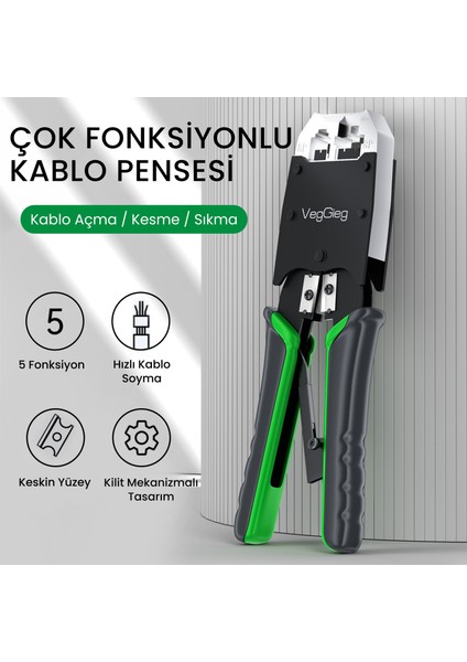 RJ45 RJ11 RJ12 Jack Çakma Pensesi 6p/8p Ağ ve Telefon Kablosu Jak Kesme Soyma Sıkma Aleti fiyatları