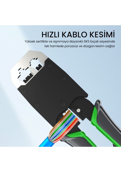 RJ45 RJ11 RJ12 Jack Çakma Pensesi 6p/8p Ağ ve Telefon Kablosu Jak Kesme Soyma Sıkma Aleti indirimleri