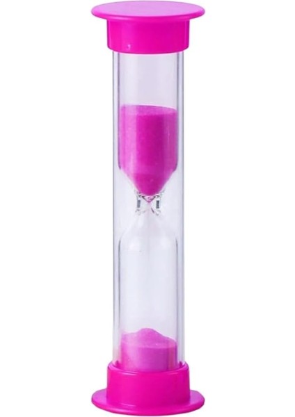 Adet Mini Küçük Kum Saat 3 Dakika 8 cm Kum Zamanlayıcısı Dekoratif Masaüstü Plastik Çocuklar Için Pembe