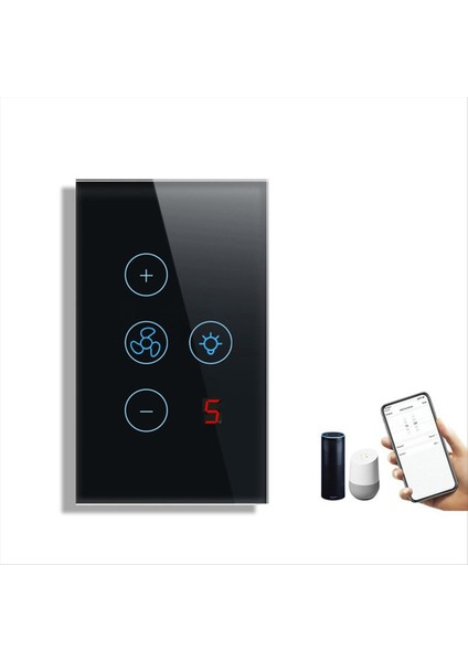 Tuya Zigbee Akıllı Fan Işığı Switch Abd Ağ Bağlantı Uygulaması Kontrolü Alexa/google Asistan Ses Kontrolü Siyah (Yurt Dışından) modelleri