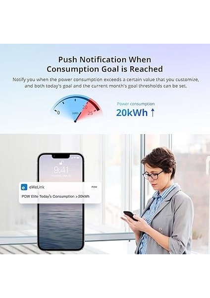 POWR320D Elite Akıllı Şalter, Güç Ölçerli, 20 A Wifi Akıllı Anahtar, LCD Dijital Enerji Sayacı, Aşırı Yük Koruması, Akım Ölçer, Alexa/google Home ile Uyumlu modelleri
