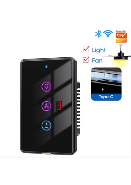 Tuka Akıllı Wifi Fan Işık Anahtarı Dokunmatik Duvar Paneli Ses Zamanlayıcı Kontrol Uygulaması Alexa Google Home B Için Uzaktan Kumanda (Yurt Dışından) fırsatları