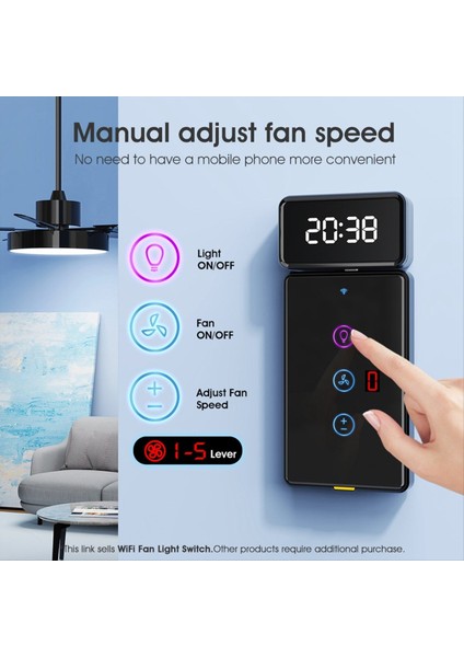 Tuka Akıllı Wifi Fan Işık Anahtarı Dokunmatik Duvar Paneli Ses Zamanlayıcı Kontrol Uygulaması Alexa Google Home B Için Uzaktan Kumanda (Yurt Dışından) indirimleri