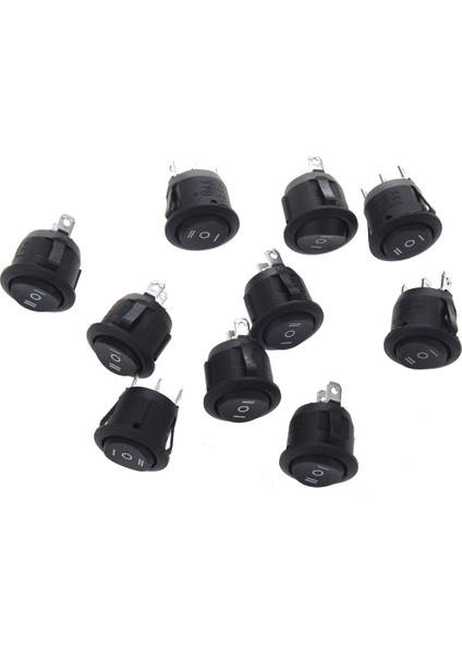 200 Pcs x Açık/kapalı/açık 3 Konum Spdt Yuvarlak Tekne Rocker Switch 6A/250V 10A/125V Ac (Yurt Dışından) modelleri