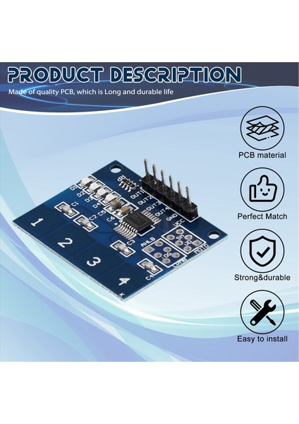 TTP224 Kapasitif 4 Kanal Dokunmatik Anahtar Modülü 4 Anahtar Indüksiyon Ic 2 4V Ila 5 5V Seviye Durum Göstergesi Yerleşik Modül (Yurt Dışından) fırsatları