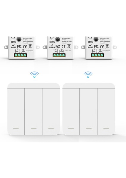 3pcs Kablosuz Işık Duvar Anahtarı Rf 433MHZ Röle Alıcı 2x 3gang Panel Anahtarı LED Lamba Için LED Uzaktan Kumanda (Yurt Dışından) fiyatları