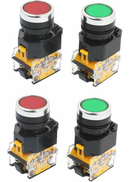 4pcs 22MM Montaj 10A 380V Dpst Kırmızı Yeşil Anlık Push Düğmesi Anahtarı (Yurt Dışından)