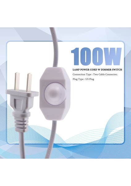 Beyaz Lamba Güç Kablosu W Dimmer Anahtarı Ac 250V/110V Us Fişi (Yurt Dışından) modelleri