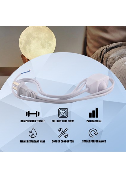 Beyaz Lamba Güç Kablosu W Dimmer Anahtarı Ac 250V/110V Us Fişi (Yurt Dışından) fırsatları