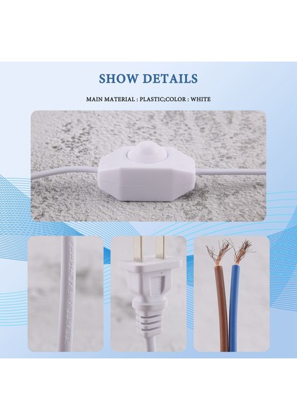 Beyaz Lamba Güç Kablosu W Dimmer Anahtarı Ac 250V/110V Us Fişi (Yurt Dışından) indirimleri