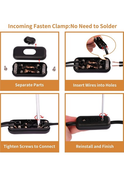 Satır Içi Kordon Anahtarı Açık/kapalı Lamba Kontrol Cihaz Anahtarı 250V 6A Cihaz Veya Yatak Odası Masa Lamba Masası 5 Paket Için Uygun (Yurt Dışından) indirimleri