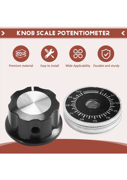 15 Set A03 Potansiyometre Kontrol Düğmesi ve 0-100 Ölçekli Plakalar Bakalit Düğmesi Ölçek Plakaları Dijital Potansiyometre Seti (Yurt Dışından) fırsatları