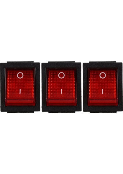 3x Kırmızı Işık Aydınlatılmış 4 Pin Dpst Açık/kapalı Rocker Savaşı 16A 20A 250V Ac (Yurt Dışından)