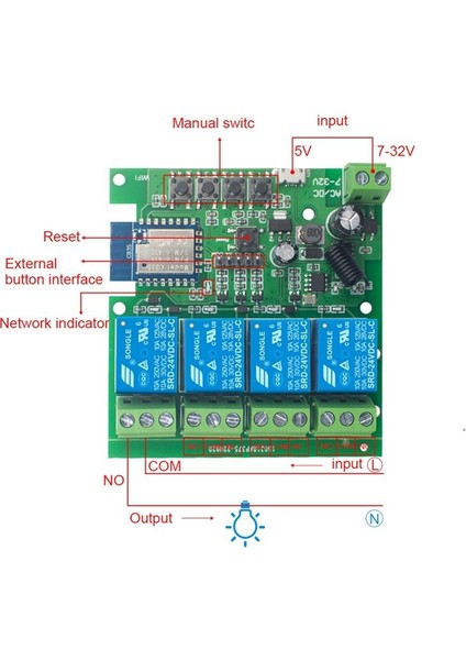 Tuya Smart Switch Wifi Switch Dıy Zamanlayıcı Ac/dc 7-32V 4ch Rf Alexa Google Home Için Smartlife Home Otomasyon Modülü (Yurt Dışından) modelleri