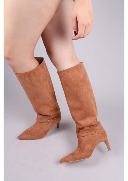 Vayzata Kemerli Süet Çekme Çizme Taba fiyatları