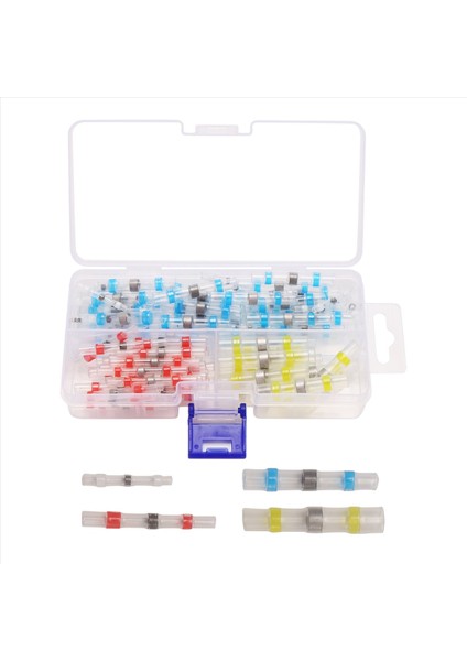 100PCS Lehim Conta Isı Büzülme Popo Konektörleri Terminaller Elektrik Bakır Kasalı (35RED 30 Blue 25WITE 10YELLOW) (Yurt Dışından) modelleri
