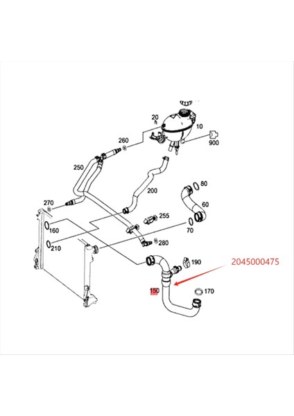 Mercedes Benz C W204 Amg A2045000475 2045000475 Için Yeni Motor Soğutucu Hortum Boru Radyatör Hortumu (Yurt Dışından) modelleri