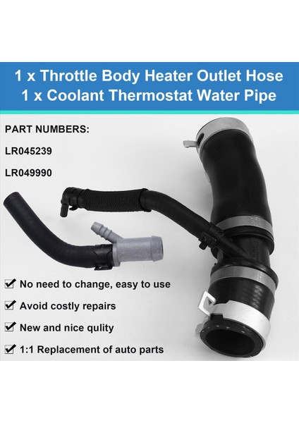 Gaz Kelebeği Gövde Çıkış Hortumu LR045239 Soğutucu Termostat Su Borusu LR049990 Land Rover Range Rover (Yurt Dışından) indirimleri
