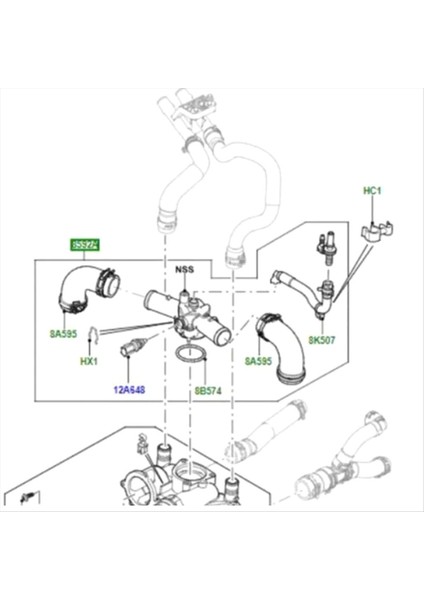 Land Rover Range Rover Yöneticisi Için Soğutucu Hortum 2002-2012 L322 V8 Dizel 4 4 Termostat Su Hortumu LR022690 (Yurt Dışından) indirimleri