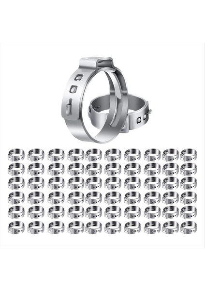 60PCS 3/4 Inç Pex Kelepçeleri Pex Boru Takma Bağlantıları Için Paslanmaz Çelik Tek Kulak Hortum Kelepçeleri (Yurt Dışından)