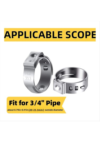 60PCS 3/4 Inç Pex Kelepçeleri Pex Boru Takma Bağlantıları Için Paslanmaz Çelik Tek Kulak Hortum Kelepçeleri (Yurt Dışından) fırsatları