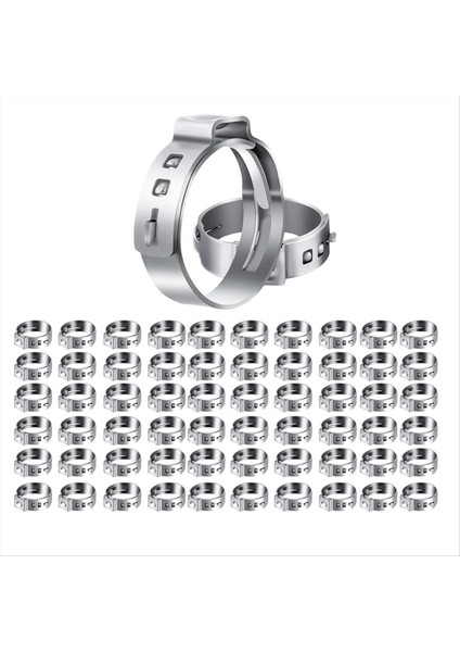 60PCS 1/2 Inç Pex Kelepçeleri Pex Boru Takma Bağlantıları Için Paslanmaz Çelik Tek Kulak Hortum Kelepçeleri (Yurt Dışından)