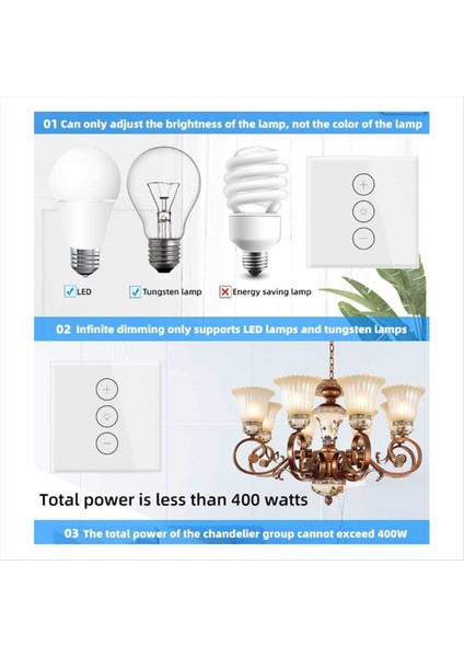 Abd Standart Akıllı Wifi Life LED Dimmer Switch Kablosuz Dokunmatik Döküm Duvar Anahtarı Alexa Google Home ile Çalışır (Yurt Dışından) fiyatları