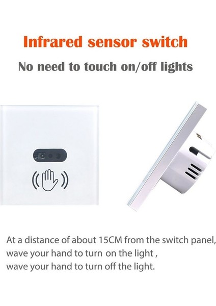 Duvar Akıllı Işık Anahtarı Infare Ir Sensörüne Gerek Yok Dokunmatik Cam Ekran Paneli Elektrik Güç Kapalı Lamba Ab Fişi (Yurt Dışından) modelleri