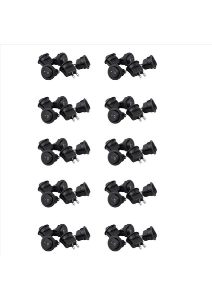 50PCS Spst Siyah Düğmesi Açma/kapalı Yuvarlak Rocker Anahtarı Ac 6A/250V 10A/125V (Yurt Dışından)