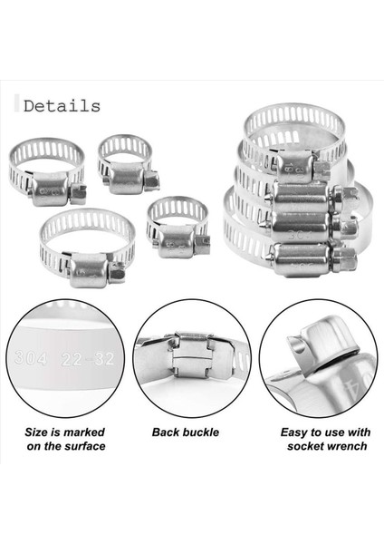 120 Parçalı Hortum Kelepçe Seti 201 Paslanmaz Çelikten Yapılmış 8-38 mm Boru Kelepçeleri 7 Boyutta Hortum Kelepçesi Hortum Bağları Borular Için (Yurt Dışından) fırsatları