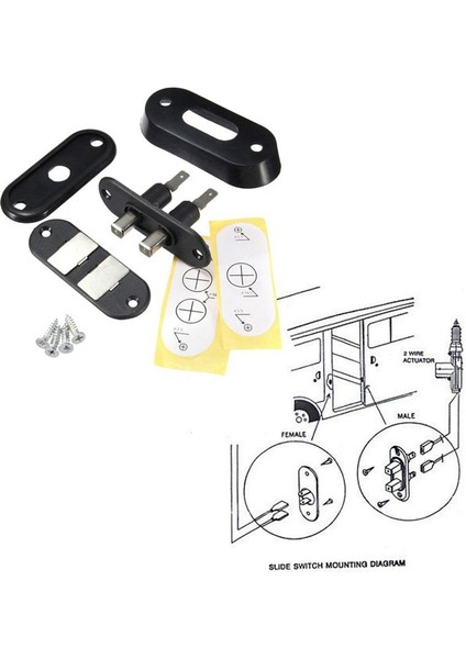 Vw T4 Ford Için Araba Van Alarm Merkezi Kilitleme Için 4x Siyah Sürgülü Kapı Iletişim Anahtarı (Yurt Dışından) fırsatları