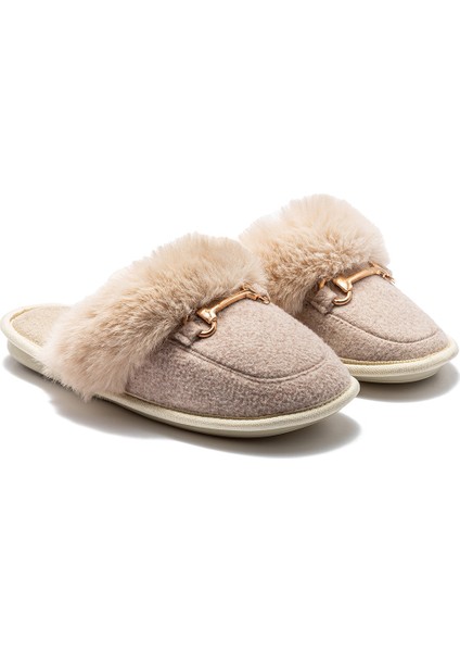 Ania Kadın Tokalı Ev Terliği Bej 37/41