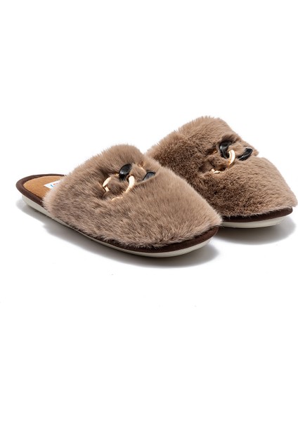 Perla Peluş Kadın Ev Terliği Bej 37/41 GG0151 indirimleri