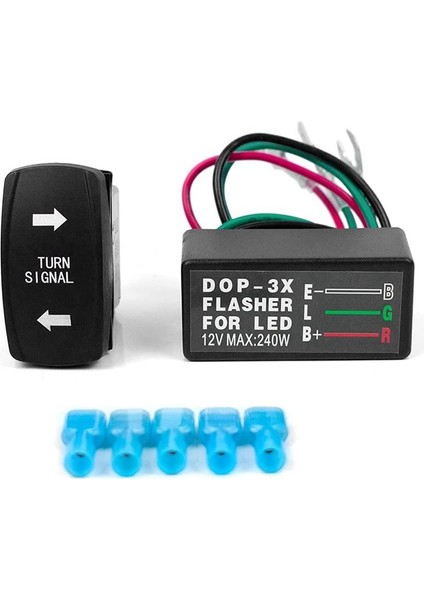 12V Evrensel 3 Telli Flash Controller W/turn Sinyal Anahtarı LED Işık Flaşör Yanıdacı Rölesi Tekne Kamyonları Için Araç Atv Utv (Yurt Dışından)
