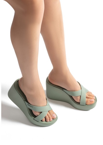 High Fashion Slide Kadın Terlik Yeşil 35/40
