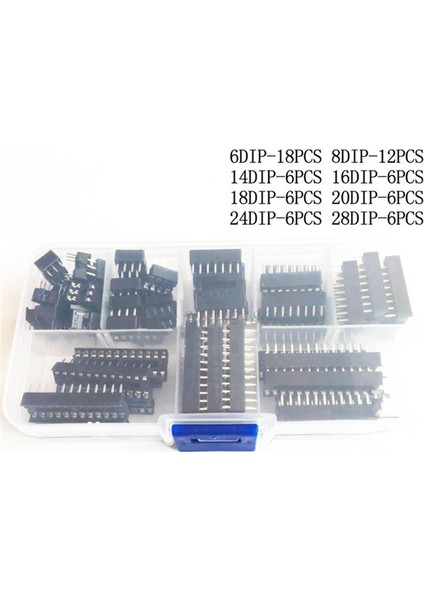 66PCS Dip Ic Soket Adaptörü Lehim Tipi Soket Kiti 6 8 14 16 18 20 24 28 Pcb Dıy Kiti Için (Yurt Dışından) fırsatları