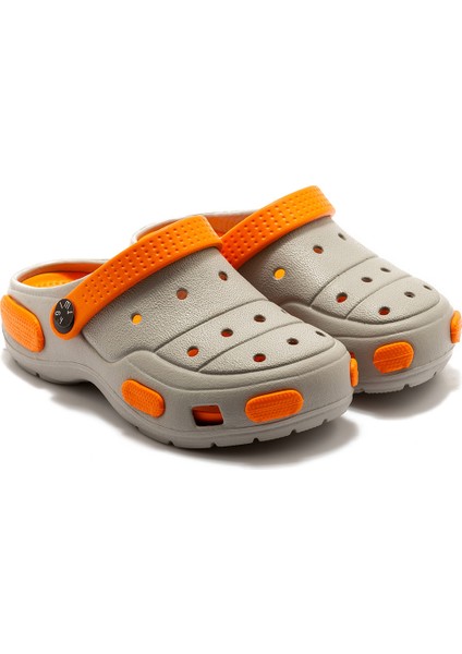 Juli Çocuk Sabo Terlik Gri Turuncu 30/35
