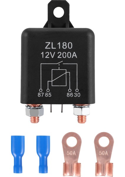 12V 200A Röle Araç Kamyonu Motor Otomobil Tekne Araba Başlangıç Ağır Dereceli Bölünmüş Şarj ZL180 2 Pin Ipi + 2 Terminal - [1 Set] (Yurt Dışından)