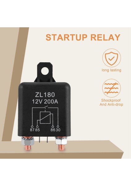 12V 200A Röle Araç Kamyonu Motor Otomobil Tekne Araba Başlangıç Ağır Dereceli Bölünmüş Şarj ZL180 2 Pin Ipi + 2 Terminal - [1 Set] (Yurt Dışından) fiyatları