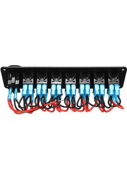 Araba Su Geçirmez Deniz Teknesi Rocker Anahtar Paneli 8 Çankı 12V/24V Devre Kesici Çift USB Yuvaları Işık Düğmesi Mavi (Yurt Dışından) modelleri
