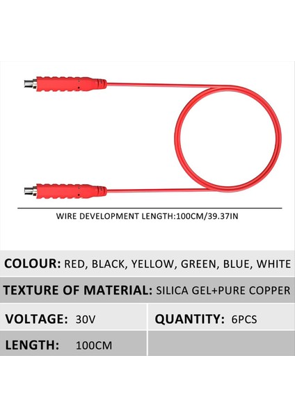 6pcs Manyetik Testi Silikon Esnek Jumper Test Teli Yumuşak Sensörler Anahtarlar Test Kurşununu Test Için 30V AC/5A 20AWG (Yurt Dışından) fiyatları