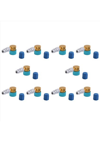 10X R1234YF - R134A Düşük Yan Soğutucu Alan Plus Flor Hızlı Kuplör Adaptörleri Araç Klima Takma (Yurt Dışından)