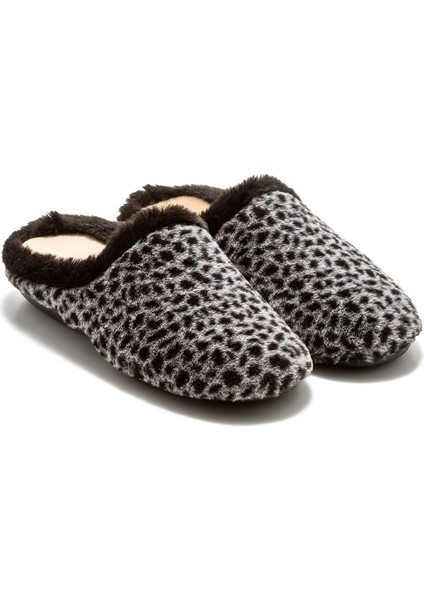 Leopar Kadın Ev Terliği Siyah 36/41