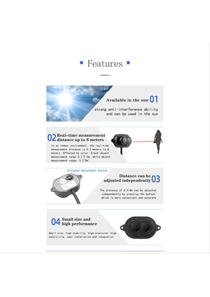 XKC-KL800 2024NEW 8m Lazer Mesafe Sensörü DC5-24V Lazer Optik Yakınlık Anahtarı Kızılötesi Hareket Sensörü B (Yurt Dışından)