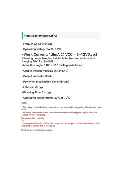 LD020 5 8g Insan Varlığı Radar Sensör Modülü Ultra Small Boyutu Yüksek Hassasiyet Radar Sensörü (Yurt Dışından) fırsatları