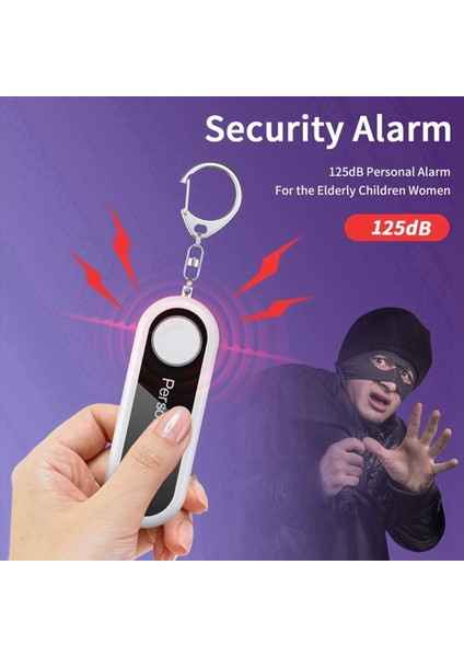 2x Kişisel Alarm Kendinden Savunma Alarmı 125DB Kişisel Savunma Çocuklar Için Siren Güvenlik Taşınabilir Alarm Anahtarlığı (Yurt Dışından) indirimleri