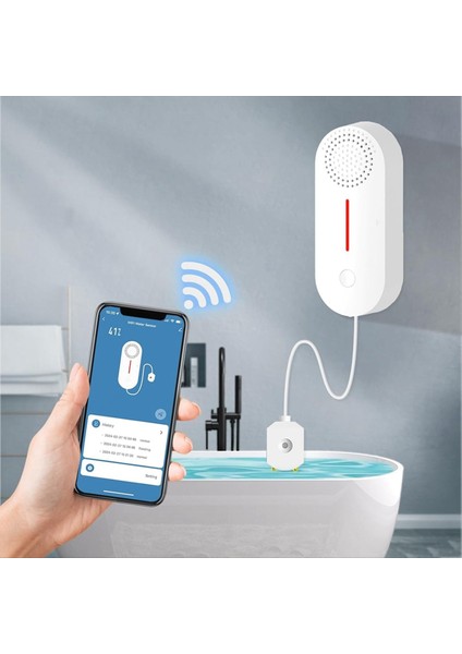 Su Alarmı Sızıntı Dedektörü 100DB Ses Işık Alarmı ile Kablosuz Tank Seviyesi Monitörü Uygulama Uyarısı ve Monitör-Su Sızıntı Sensörü (Yurt Dışından) fiyatları