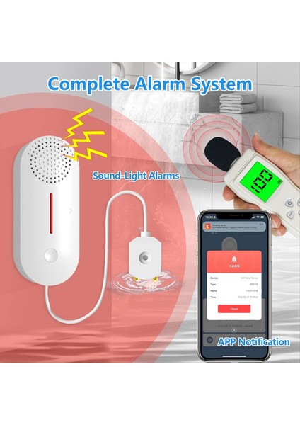 Su Alarmı Sızıntı Dedektörü 100DB Ses Işık Alarmı ile Kablosuz Tank Seviyesi Monitörü Uygulama Uyarısı ve Monitör-Su Sızıntı Sensörü (Yurt Dışından) indirimleri
