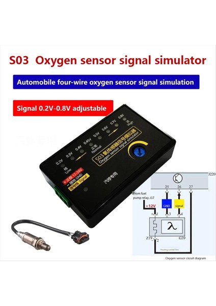 Yeni S03 Oksijen Sensörü Mini Tipi Otomobil Oksijen Sensörü Sinyal Simülatörü Dört Telli Oksijen Sensör Sinyalini Simüle Et (Yurt Dışından) fiyatları